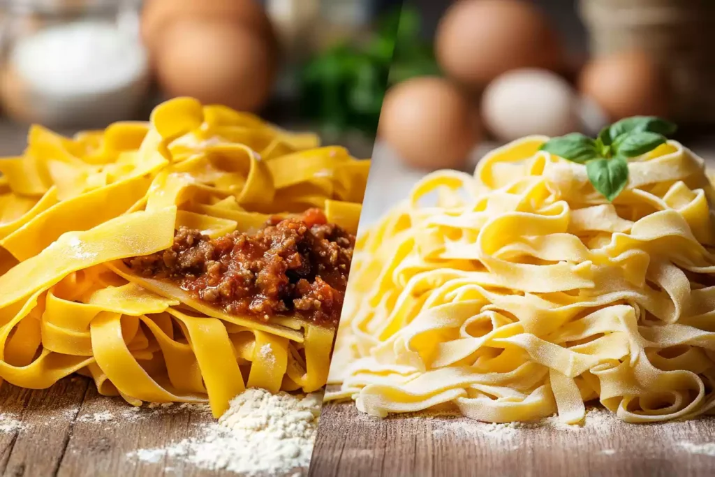 What is the difference between pappardelle and egg noodles