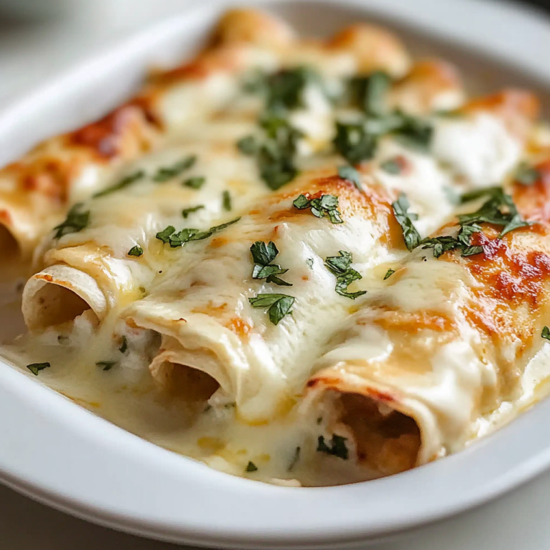Cheesy Chicken Enchiladas with White Sauce: Taste Heaven