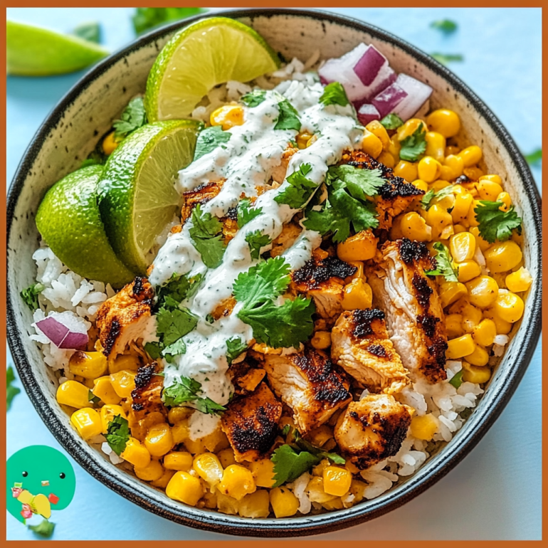 Mexican Street Corn Chicken Rice Bowl: A Flavorful Delight!