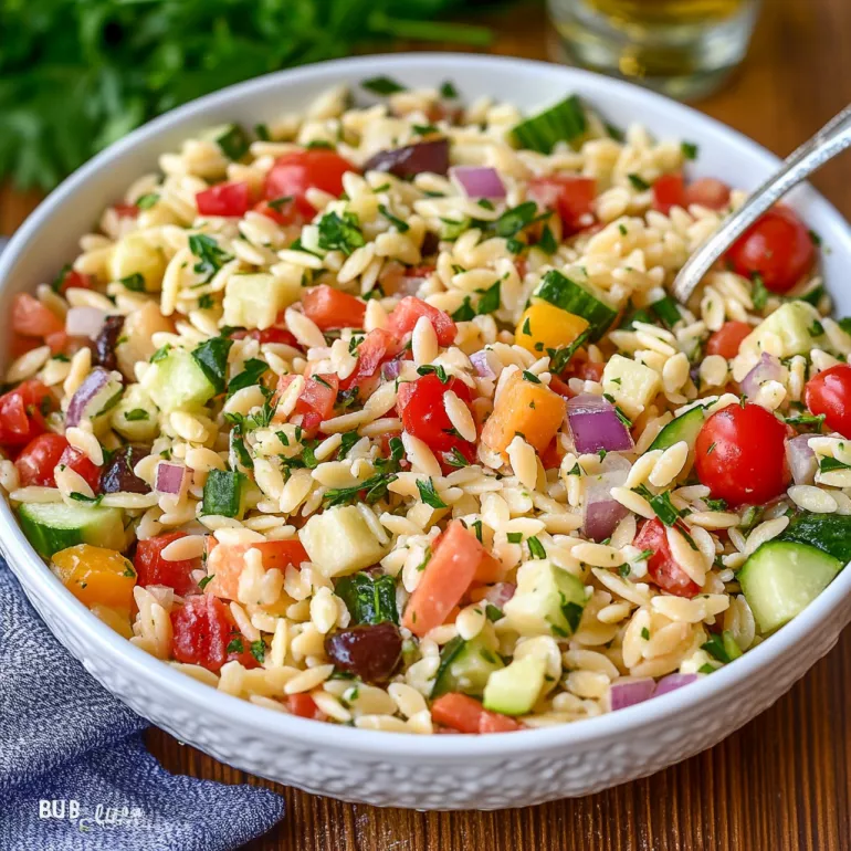 Orzo Pasta Salad with Fresh Vegetables is a must-try!