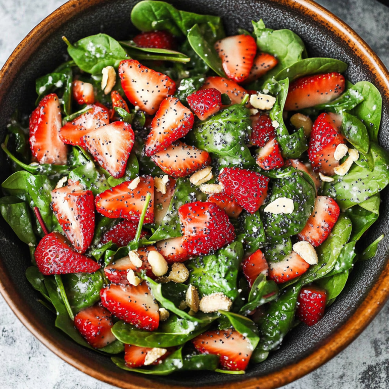 Strawberry Spinach Salad with Poppy Seed Dressing Delights!