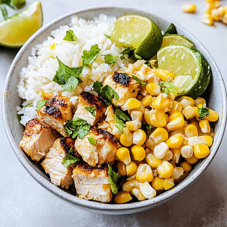 Street Corn Chicken Rice Bowl: A Flavorful Delight!