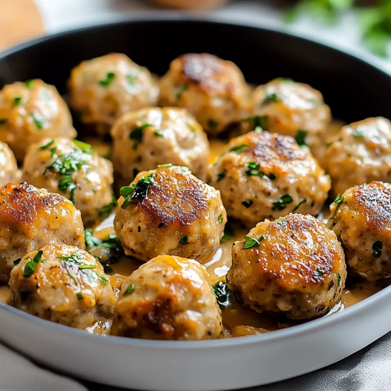 Savory Chicken Meatballs with Garlic and Herbs Delight!