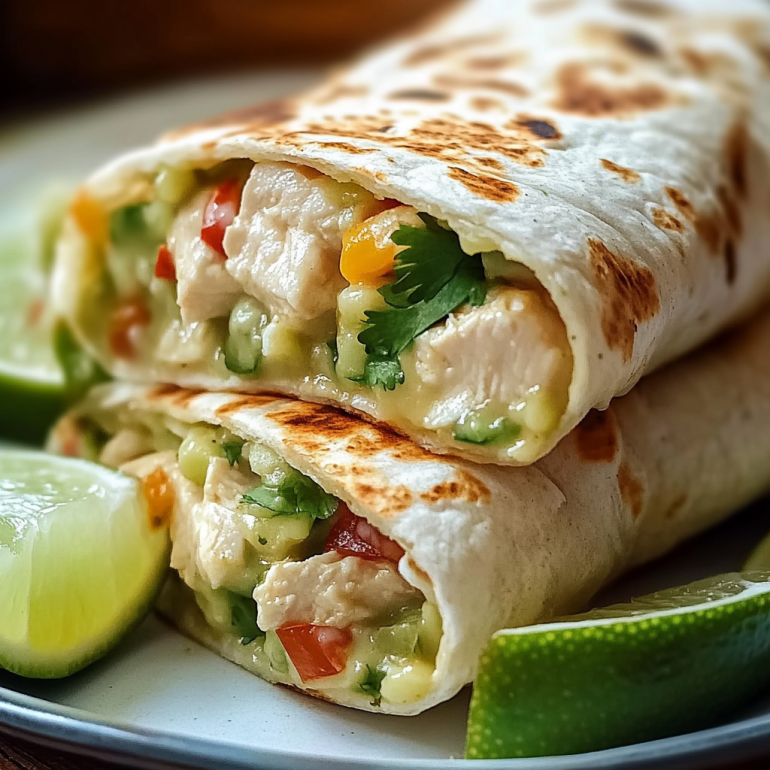 Chicken Avocado Ranch Burritos with Lime Wedges: A Tasty Adventure!