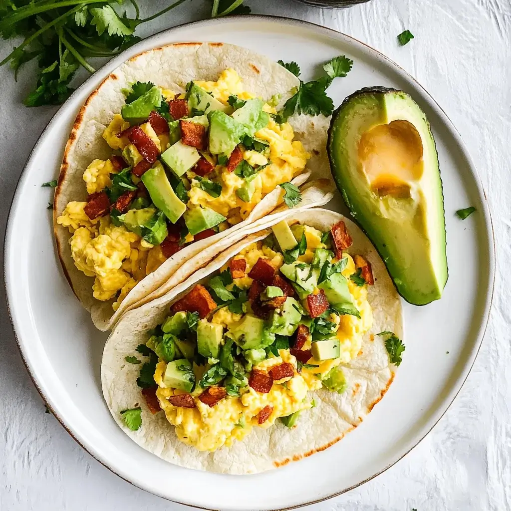 Breakfast Tacos with Scrambled Eggs and Avocado delight you!