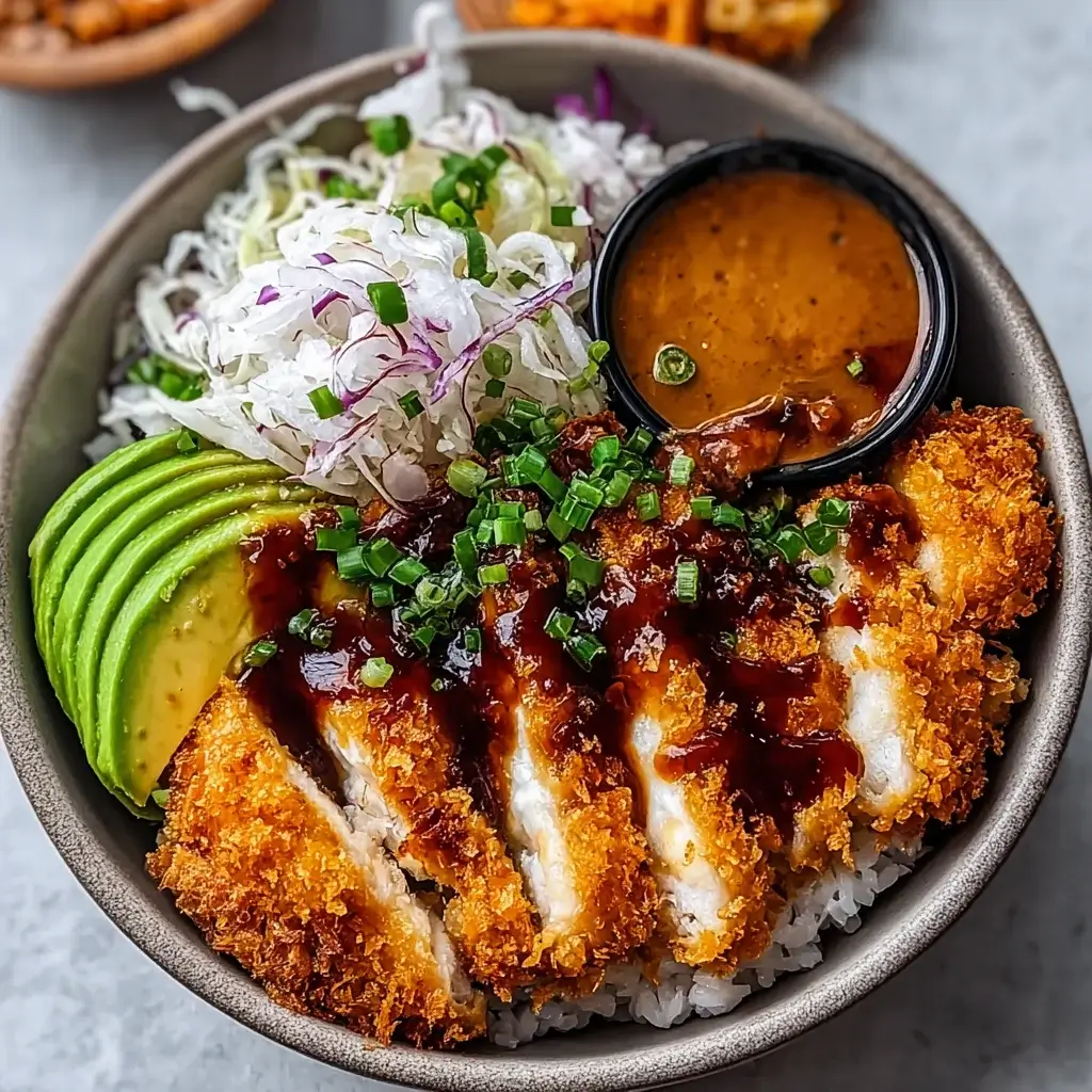 Crispy Chicken Katsu Bowls with Tonkatsu Sauce delight your taste buds!