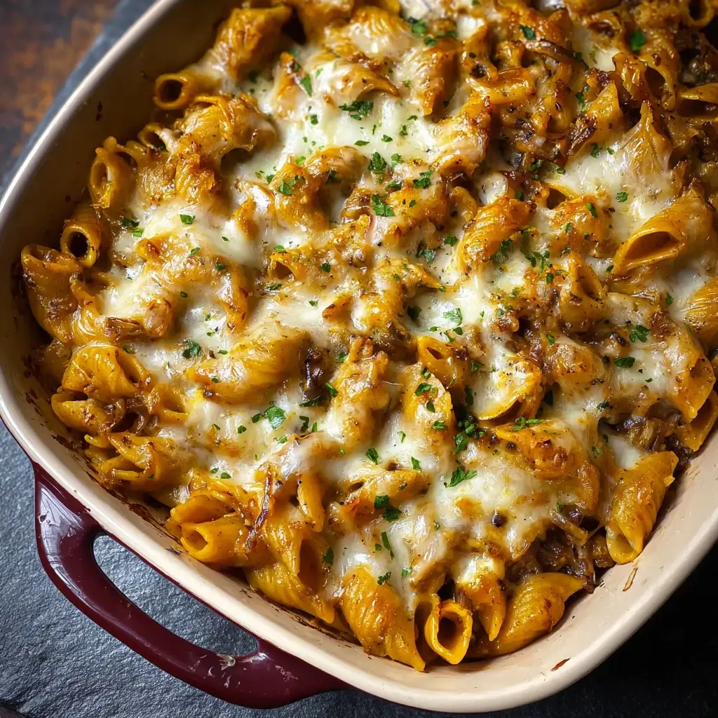 French Onion Pasta Bake: A Delicious Comfort Dish!