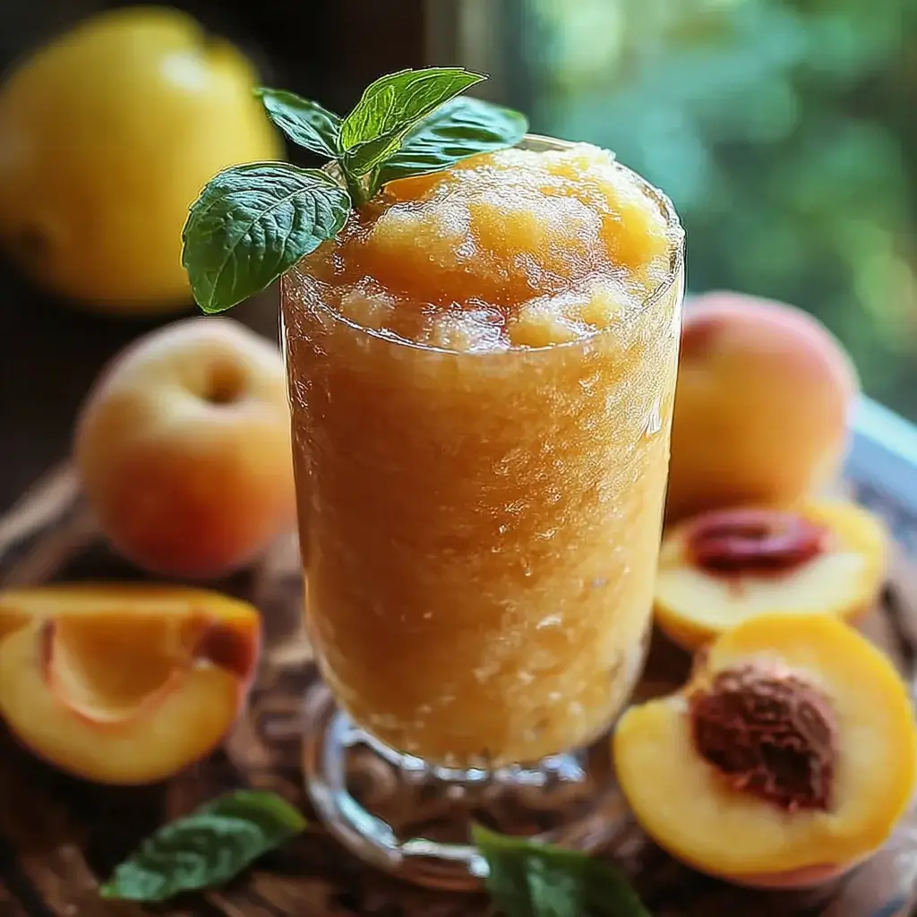 Frozen Peach Lemonade Slushie: Refreshing Bliss Awaits!