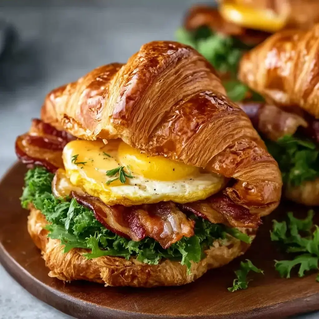 Killer Maple Mustard Croissant Breakfast Sandwiches Delight!