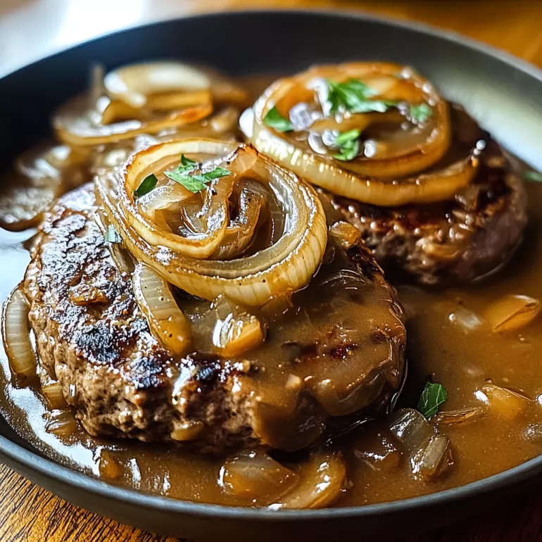 Savory Hamburger Steak with Onions and Gravy Made Easy!