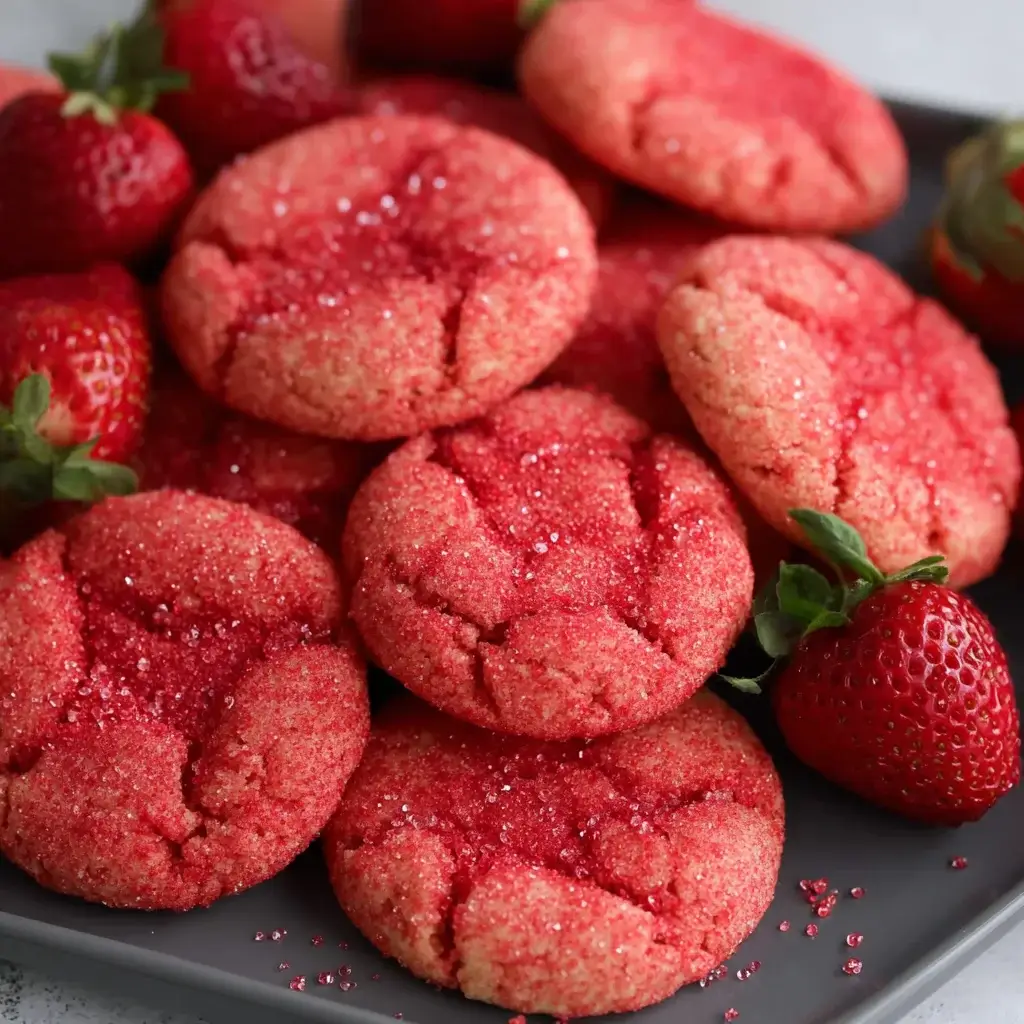 Strawberry Sugar Cookies with Sparkling Sugar: Delight Your Taste Buds!