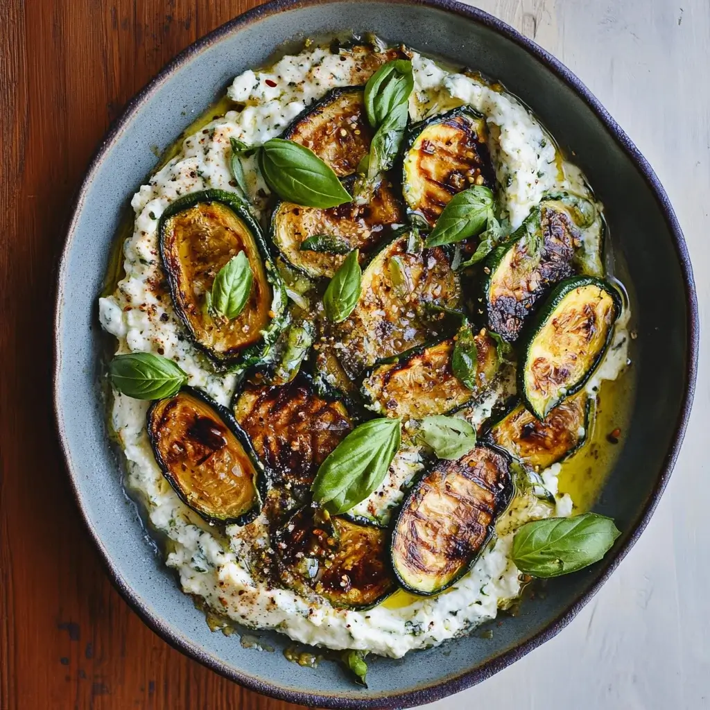 Basil Whipped Feta with Pan-Seared Zucchini Delight Awaits!