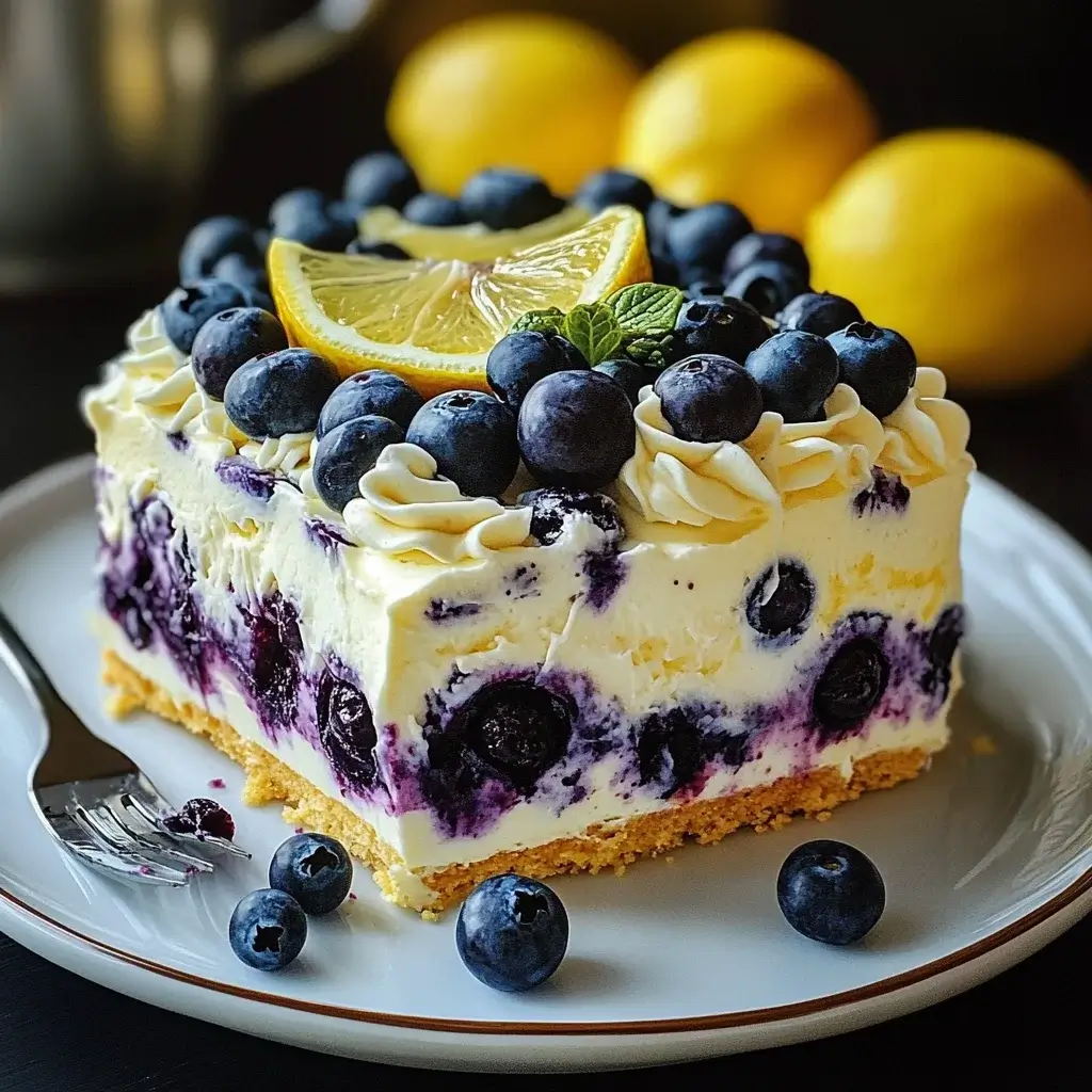 Lemon Blueberry No-Bake Cream Cake: A Delightful Treat!