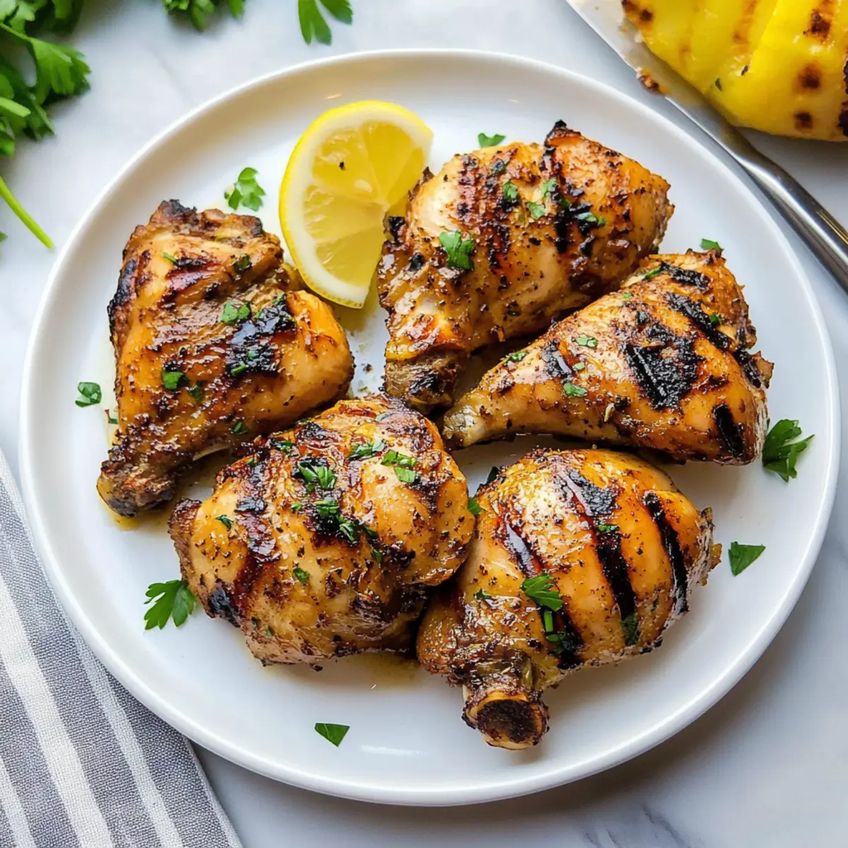 Lemon Ginger Soy Marinated Grilled Chicken