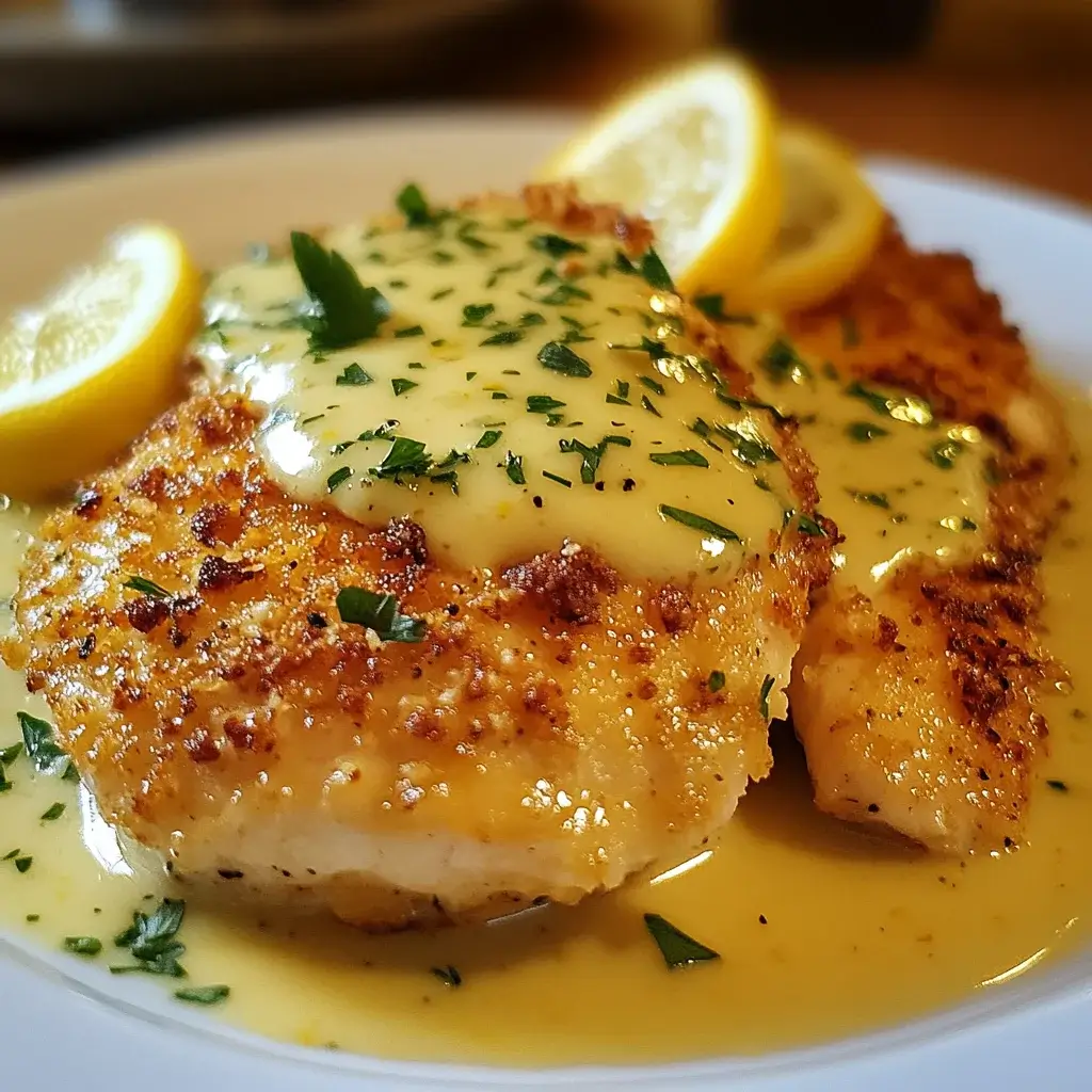 Lemon Pecorino Crusted Chicken with Creamy Sauce Awaits!