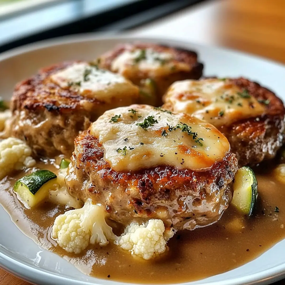 Slow Cooker Salisbury Steak with Garlic Herb Gravy