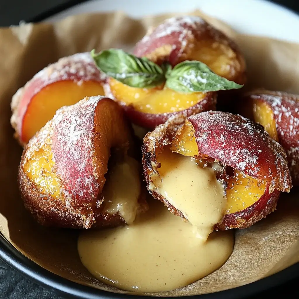 Sourdough Fried Peaches with Crème Anglaise: A Delight!