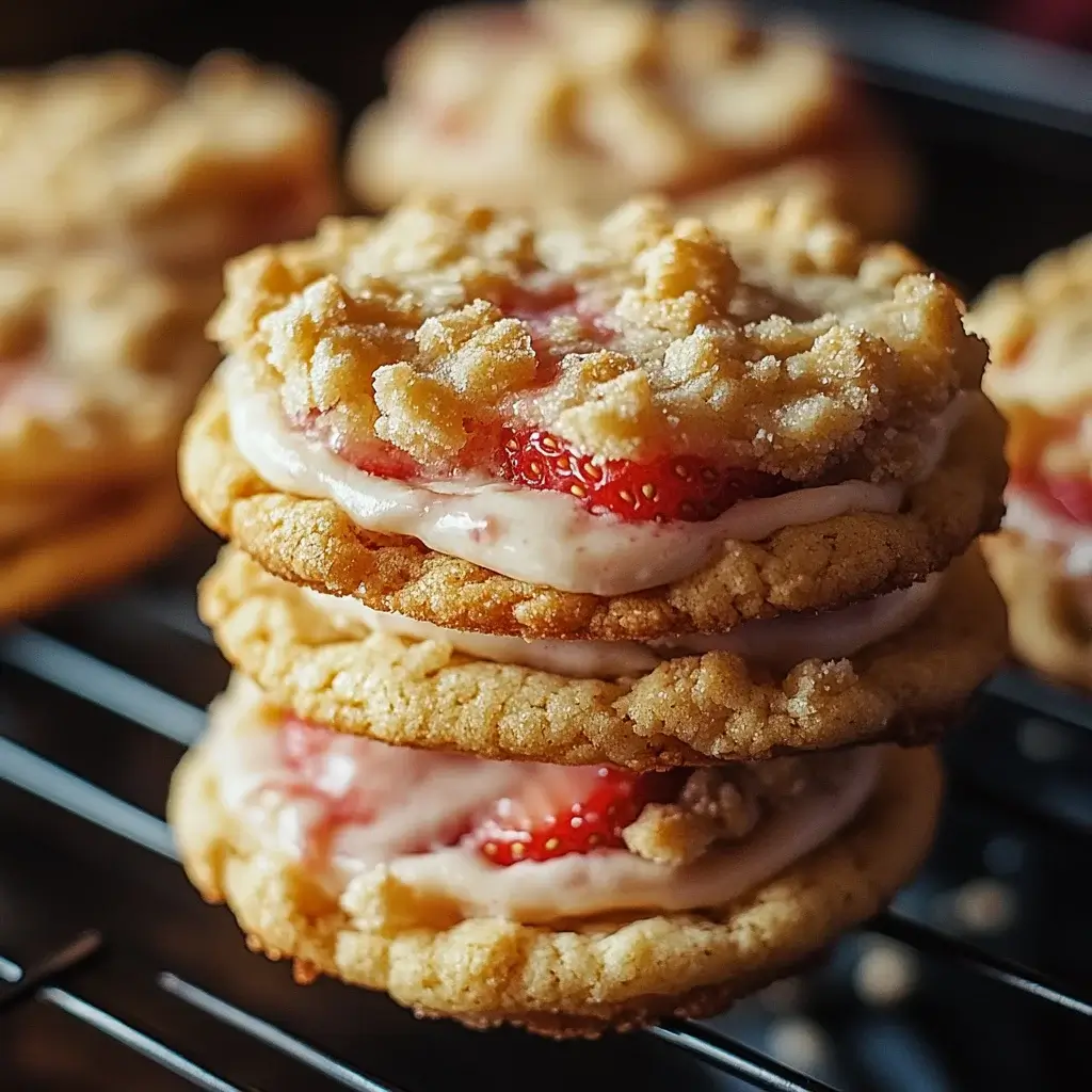 Strawberry Crunch Cheesecake Stuffed Cookies are irresistible!