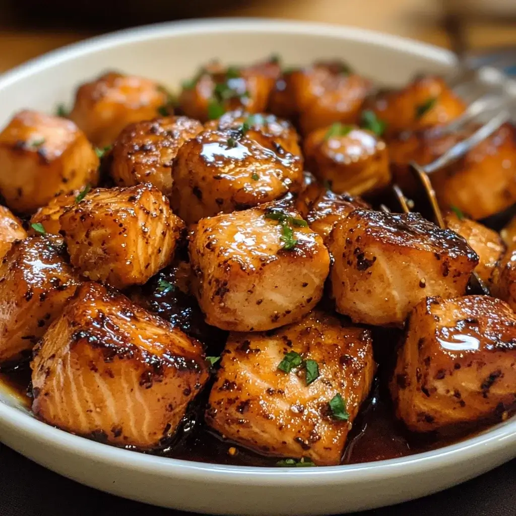 Sweet and Spicy Hot Honey Salmon Bites for Quick Delight