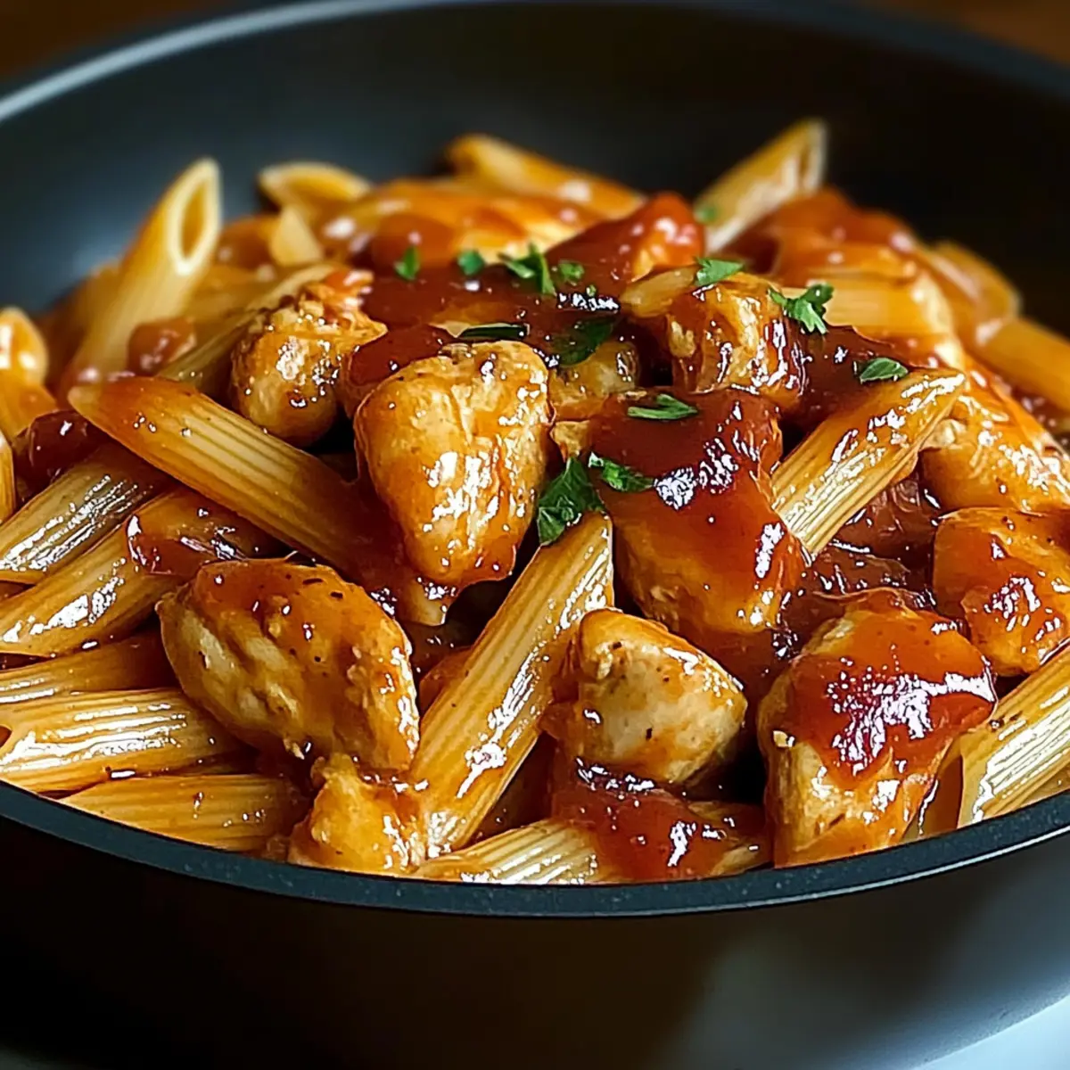 One-Pan Tangy Honey BBQ Chicken Penne for Easy Weeknight Comfort