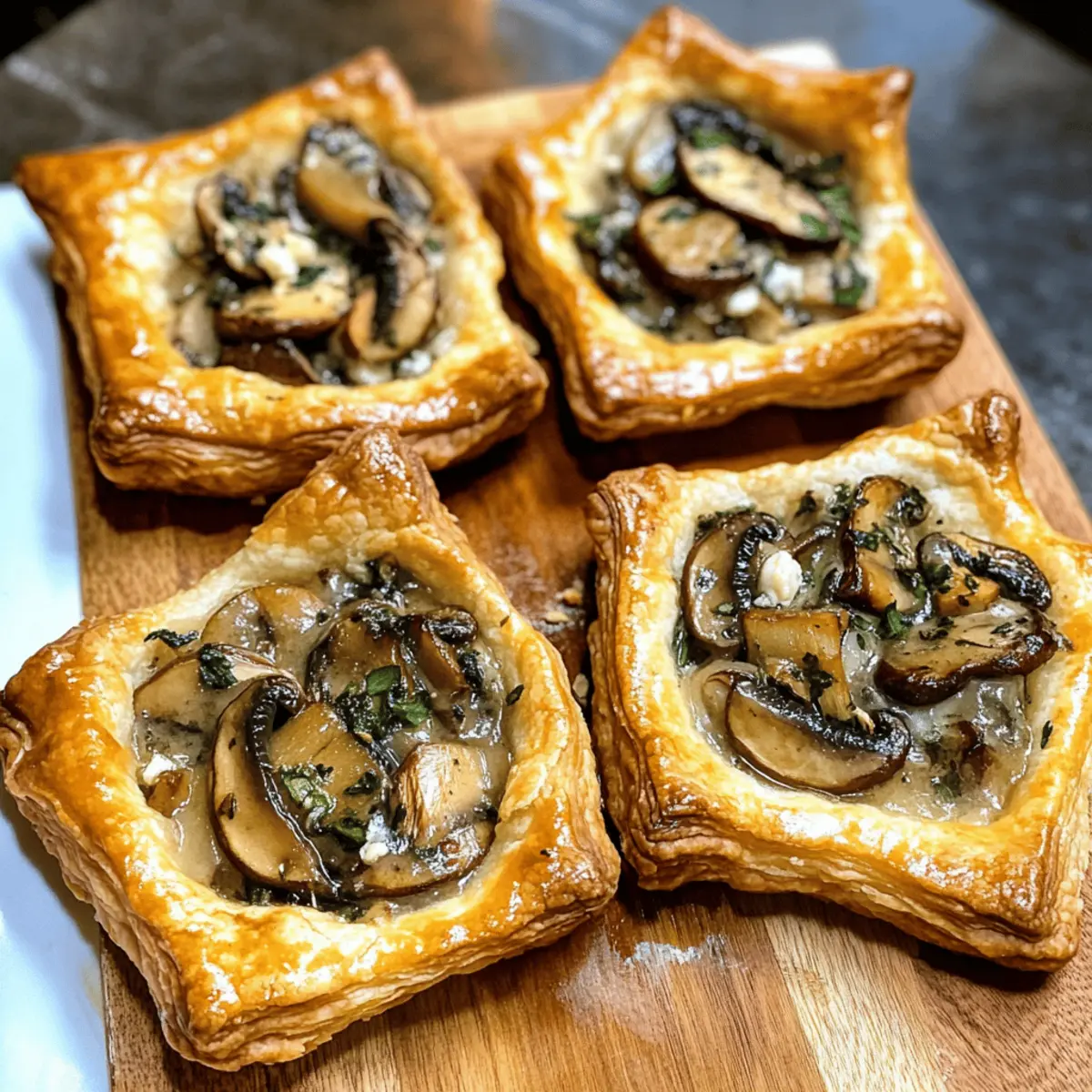 Mushroom, Shallot and Herbed Goat Cheese Tarts: Pure Bliss