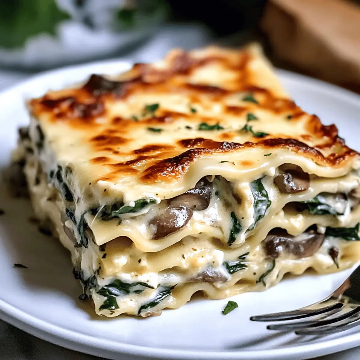 Creamy Spinach and Mushroom White Lasagna You'll Love
