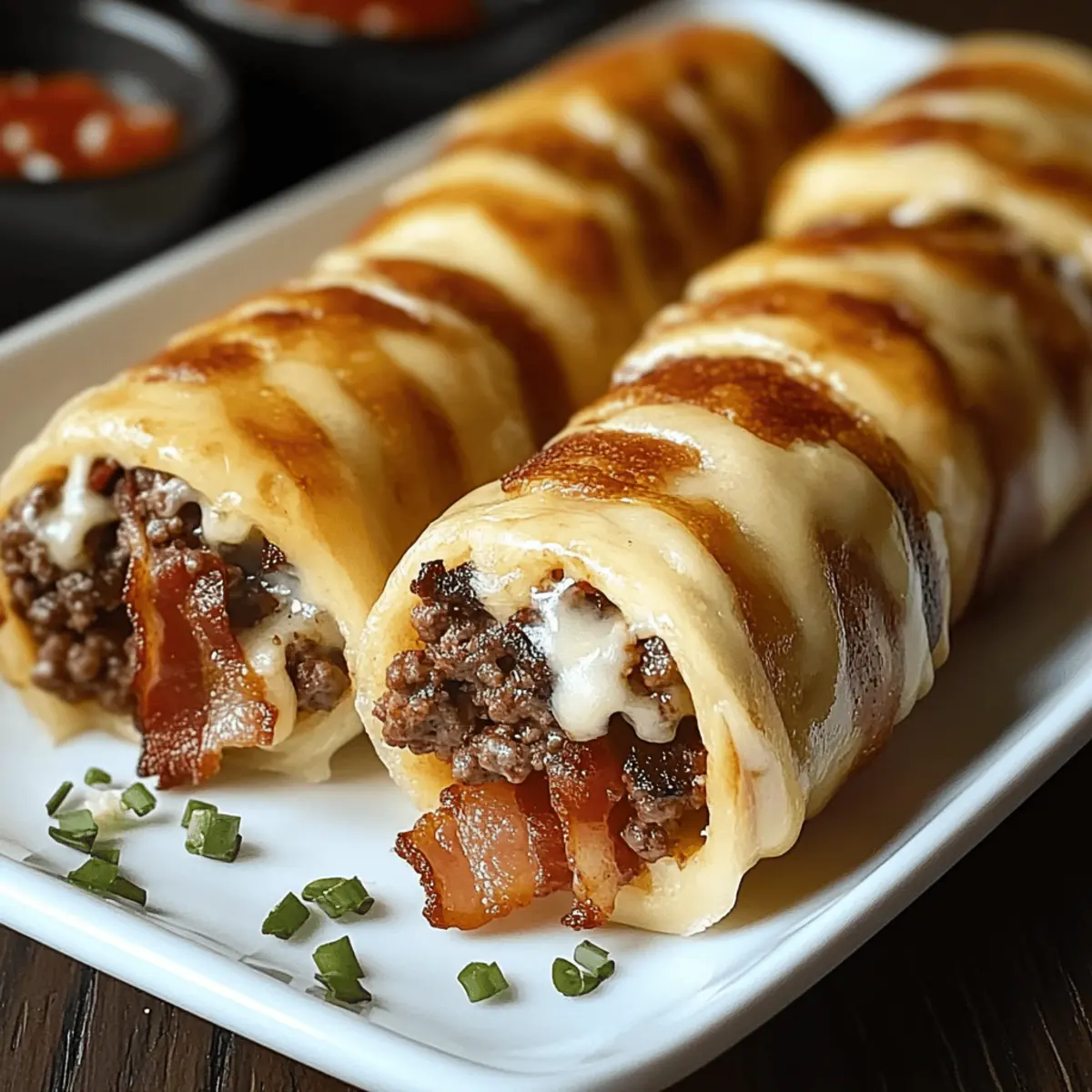 Garlic Butter Bacon Cheeseburger Rollups That You’ll Crave