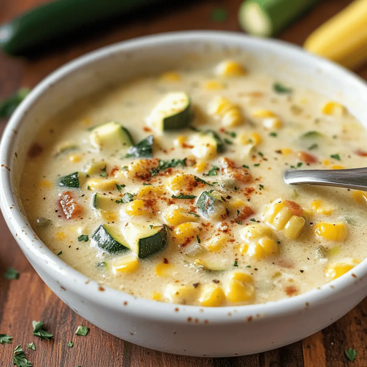 Creamy Summer Corn and Zucchini Chowder Soup for Cozy Nights