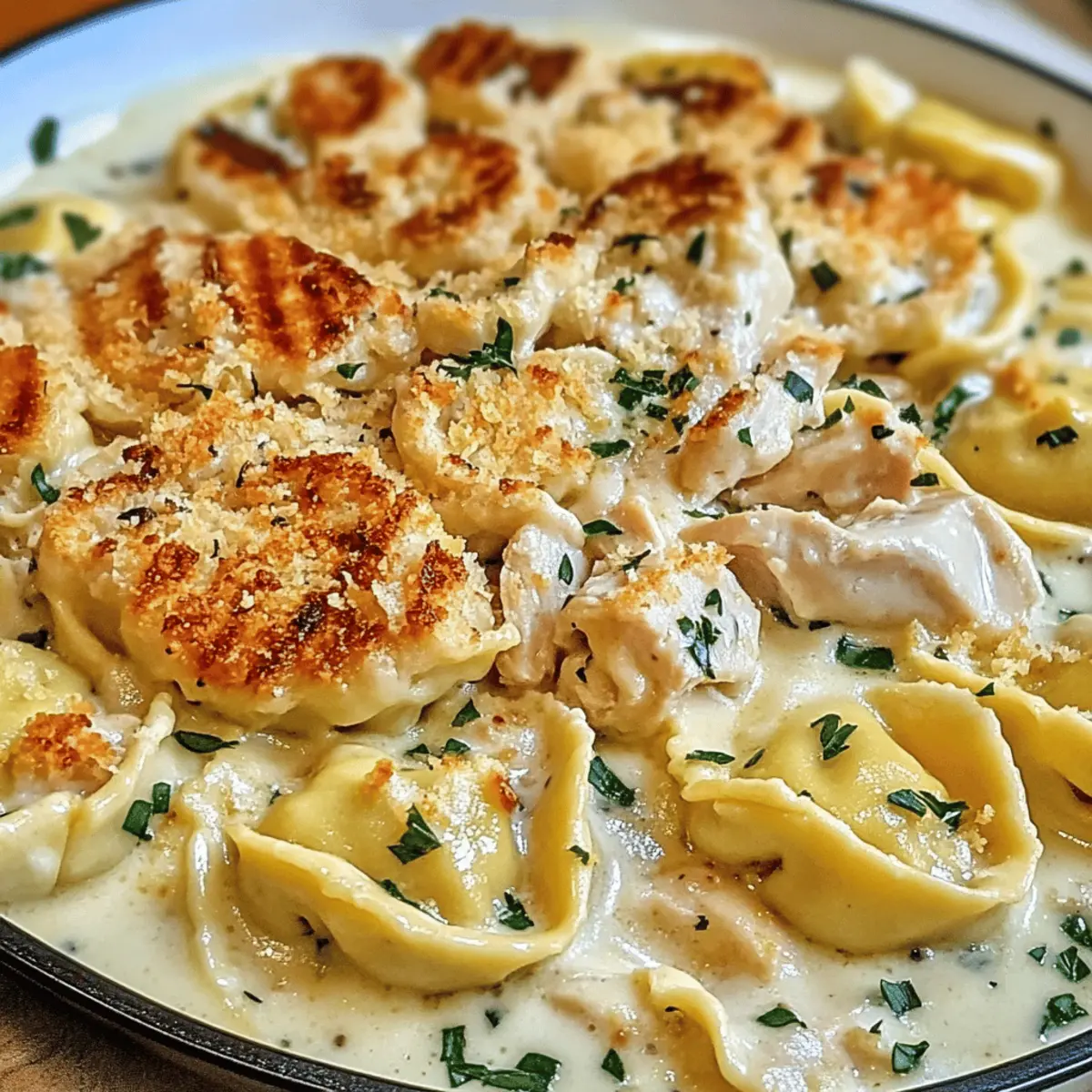 Asiago Tortelloni Alfredo with Grilled Chicken Delight