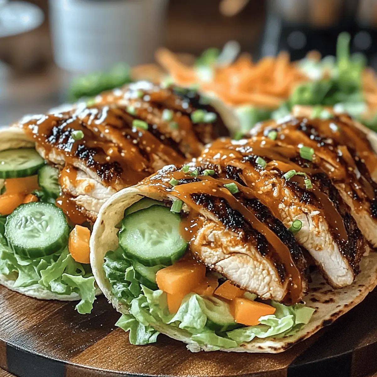 Sweet Chili Glazed Chicken Pita Wraps