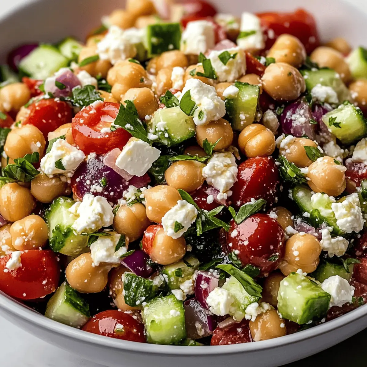 Mediterranean Chickpea Feta Salad for a Refreshing Twist
