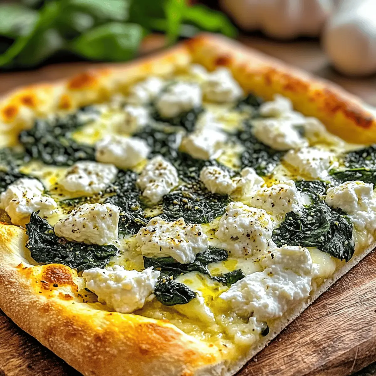 Greek Roasted Garlic Spinach White Pizza for Cozy Nights