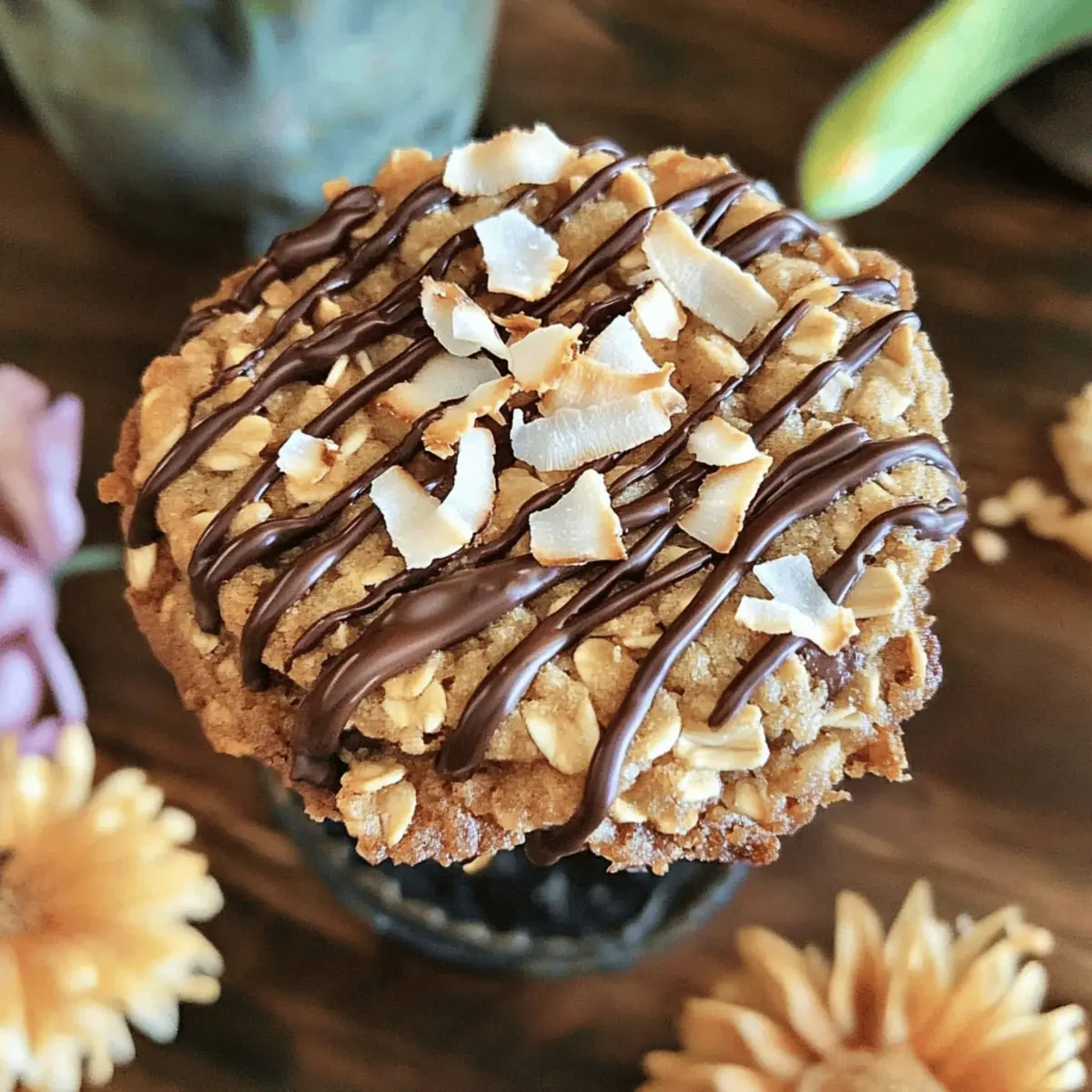Irresistibly Thin Crispy Oatmeal Cookies with Toasted Coconut Drizzle