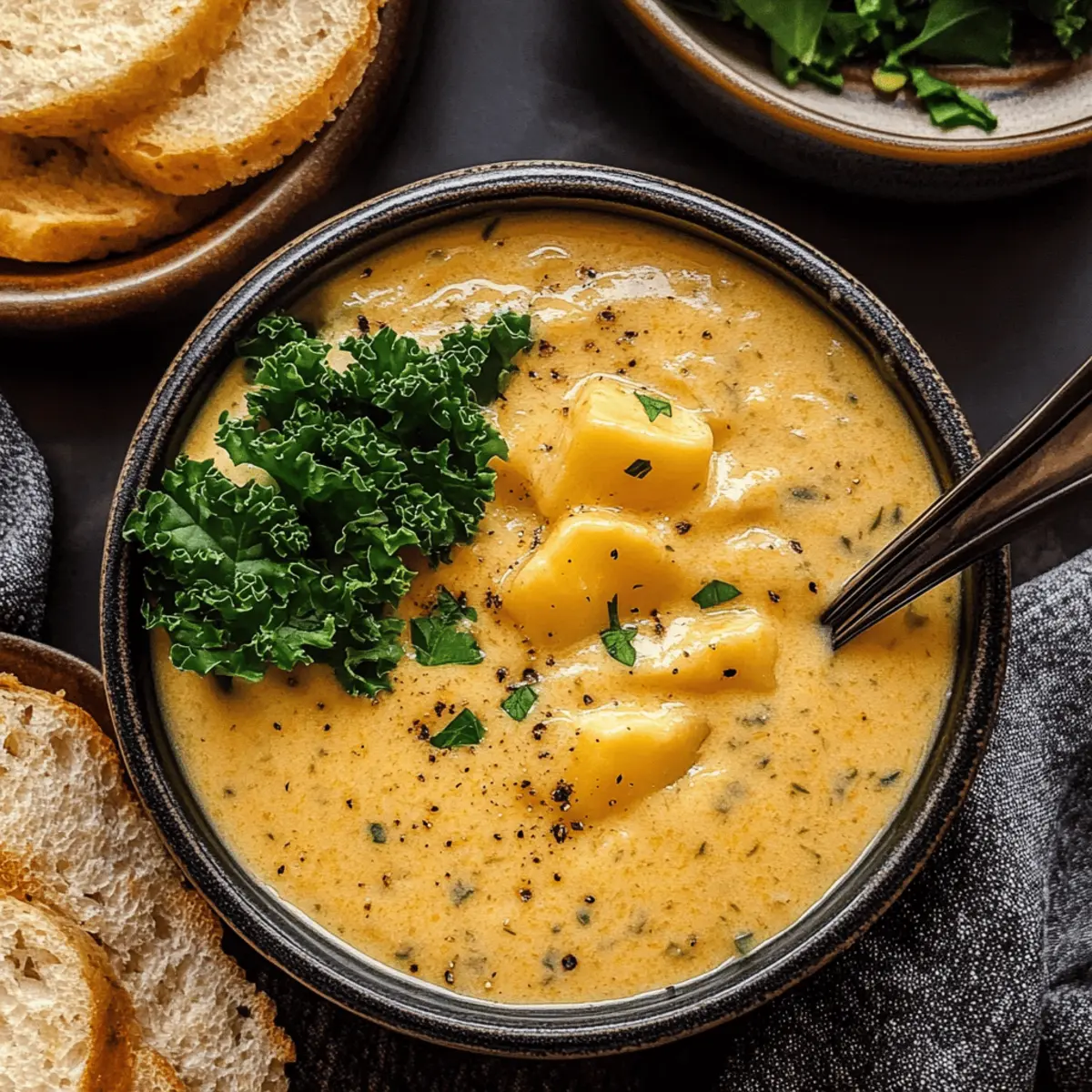 Creamy Hearty Cheddar Garlic Herb Potato Soup You’ll Crave