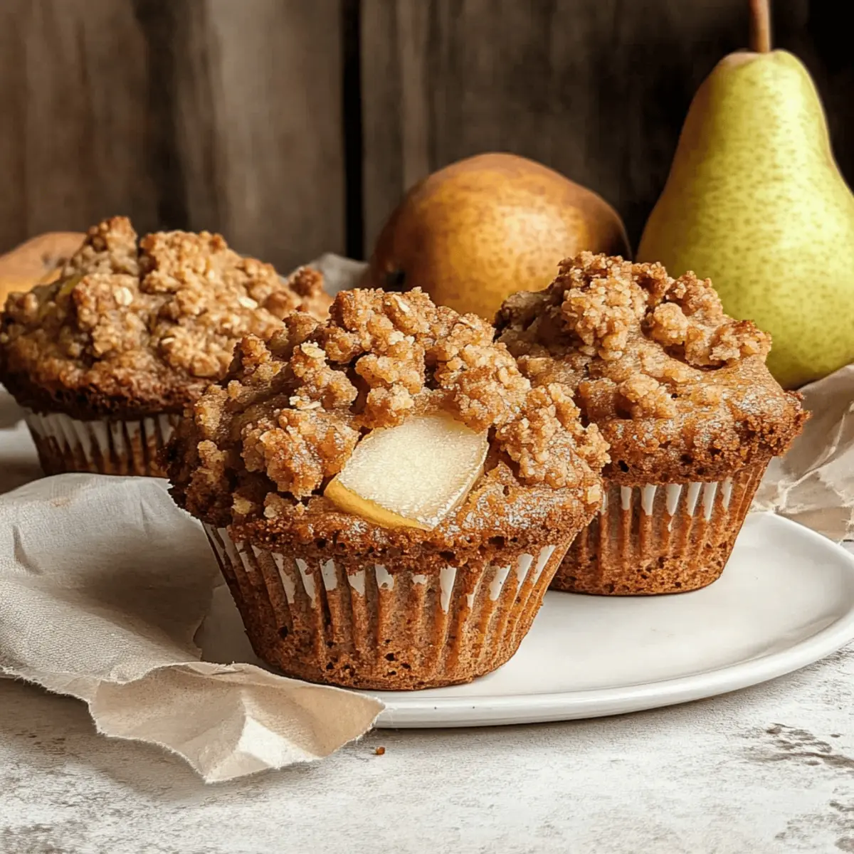 Chai Spiced Pear Muffins with Oatmeal Streusel Bliss