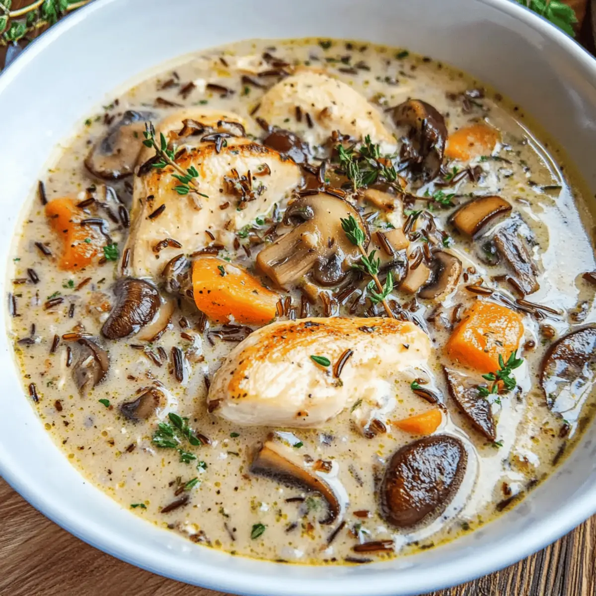 Cozy Up with Creamy Mushroom Chicken and Wild Rice Soup