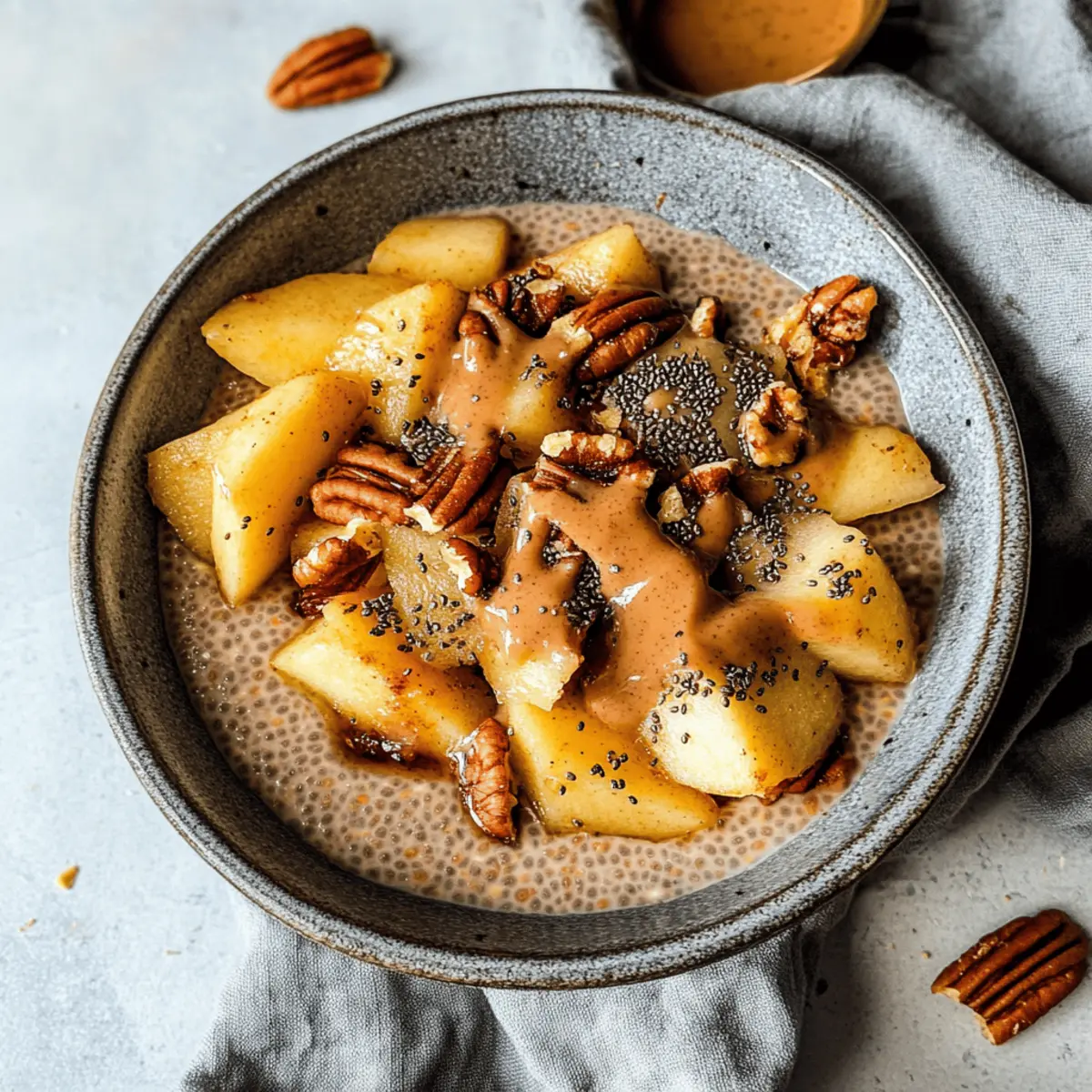 Warm Chia Pudding with Cinnamon Apples for Cozy Mornings
