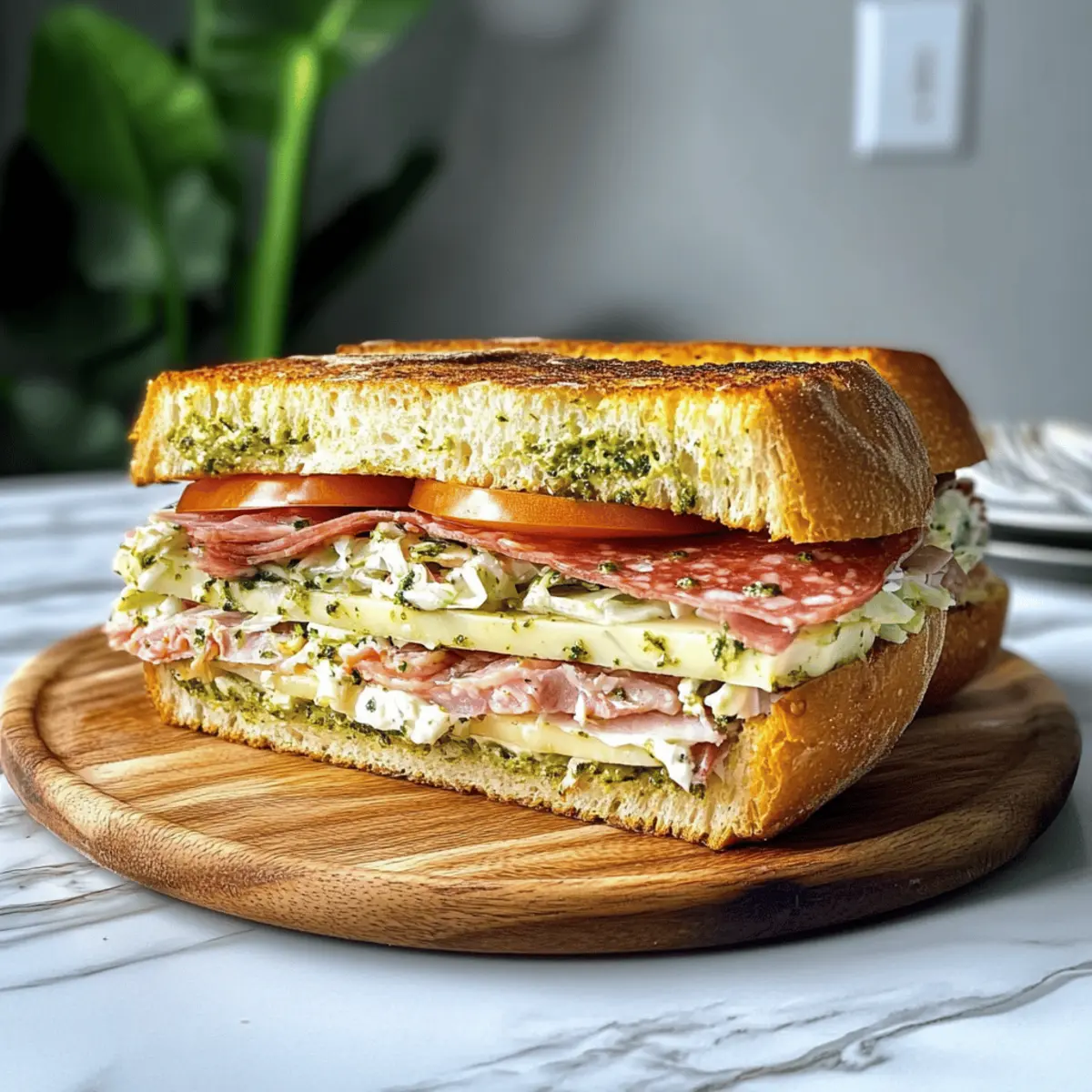 Ultimate Gourmet Ciabatta Sandwich with Savory Pesto Butter