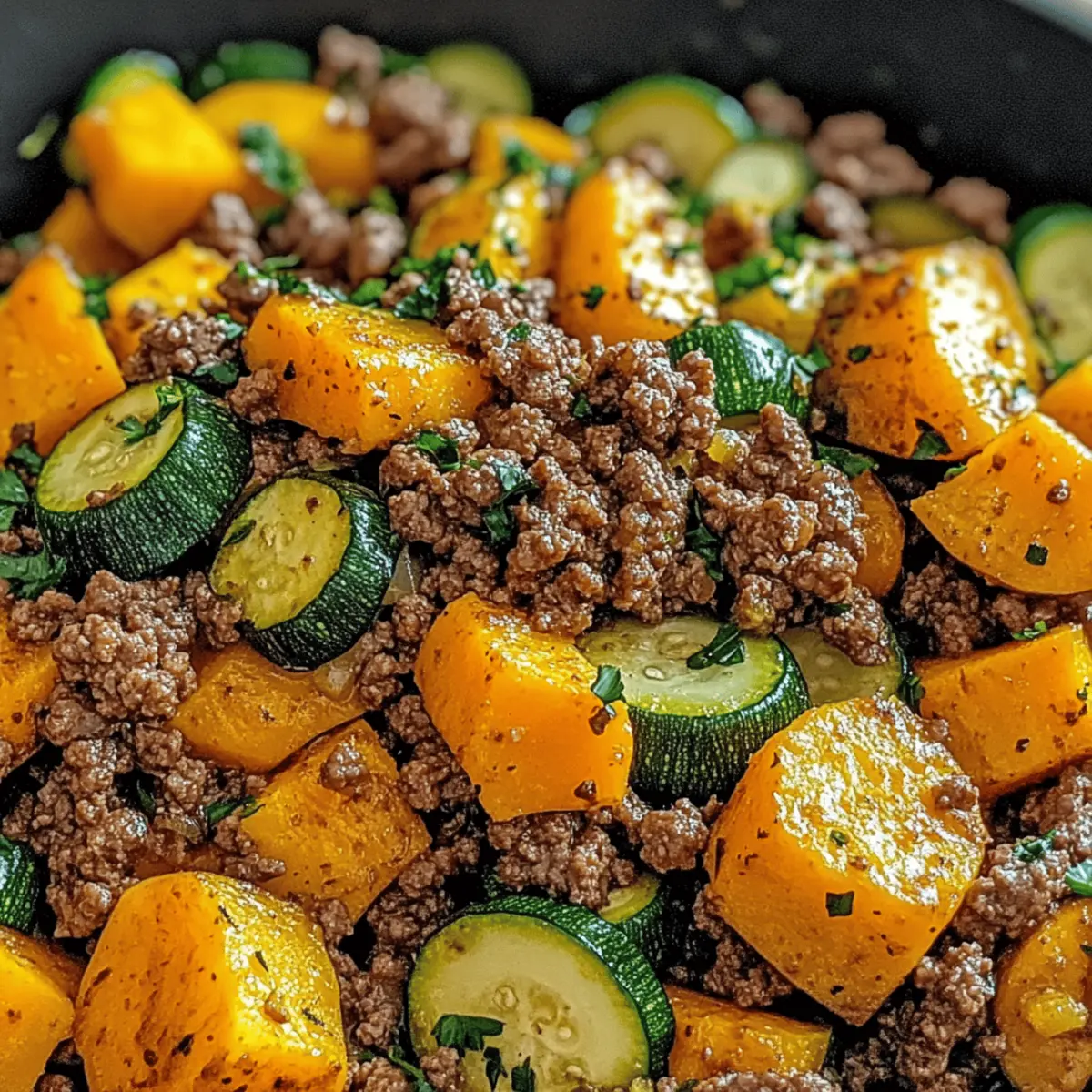 Ground Beef Zucchini Sweet Potato Skillet for Cozy Nights
