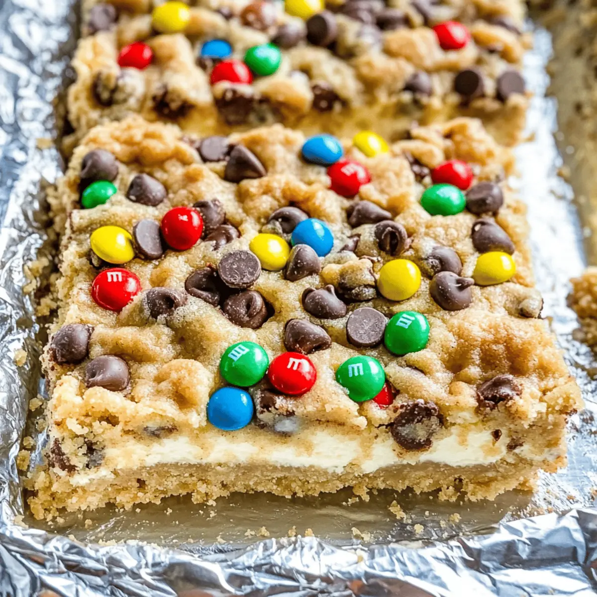 Monster Cookie Cheesecake Bars - Indulgent Family Favorite