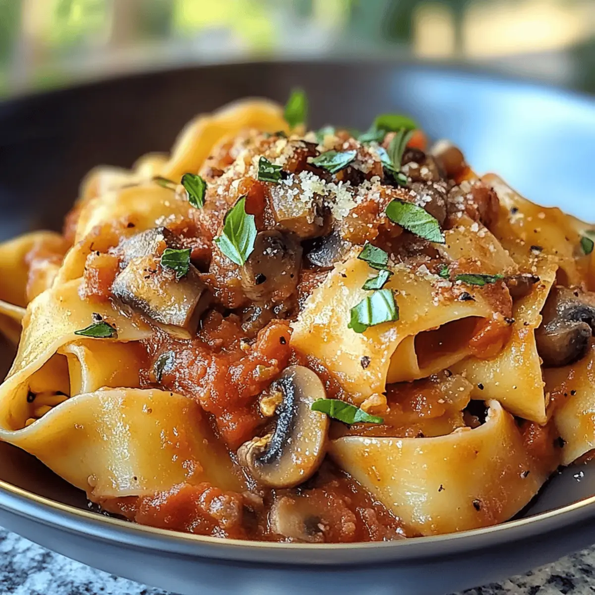 Rich Pappardelle al Ragu with Mushrooms for Cozy Nights