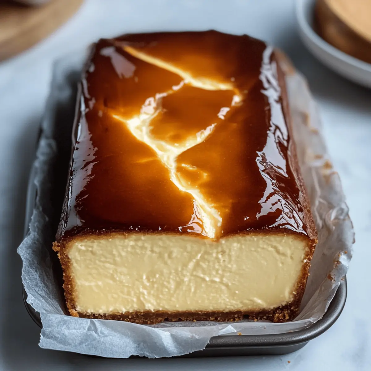 Indulge in Burnt Basque Cheesecake in a Loaf Pan Today!