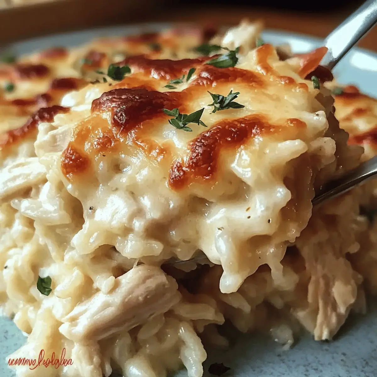 Dump-and-Bake Chicken Alfredo Rice Casserole Made Easy