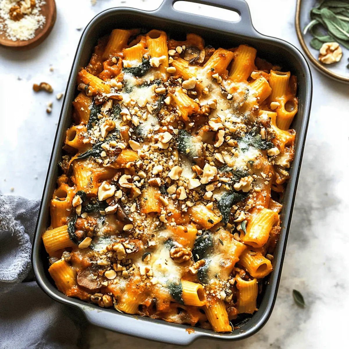 Creamy Pasta Bake with Pumpkin Tomato Sauce for Cozy Nights