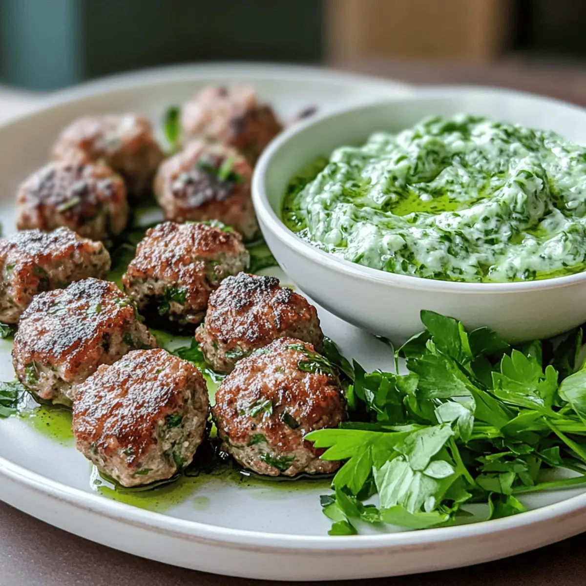 Spicy Lamb Meatballs with Green Goddess Dip for Flavor Lovers