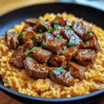 One-Skillet Creamy Honey BBQ Steak Rice