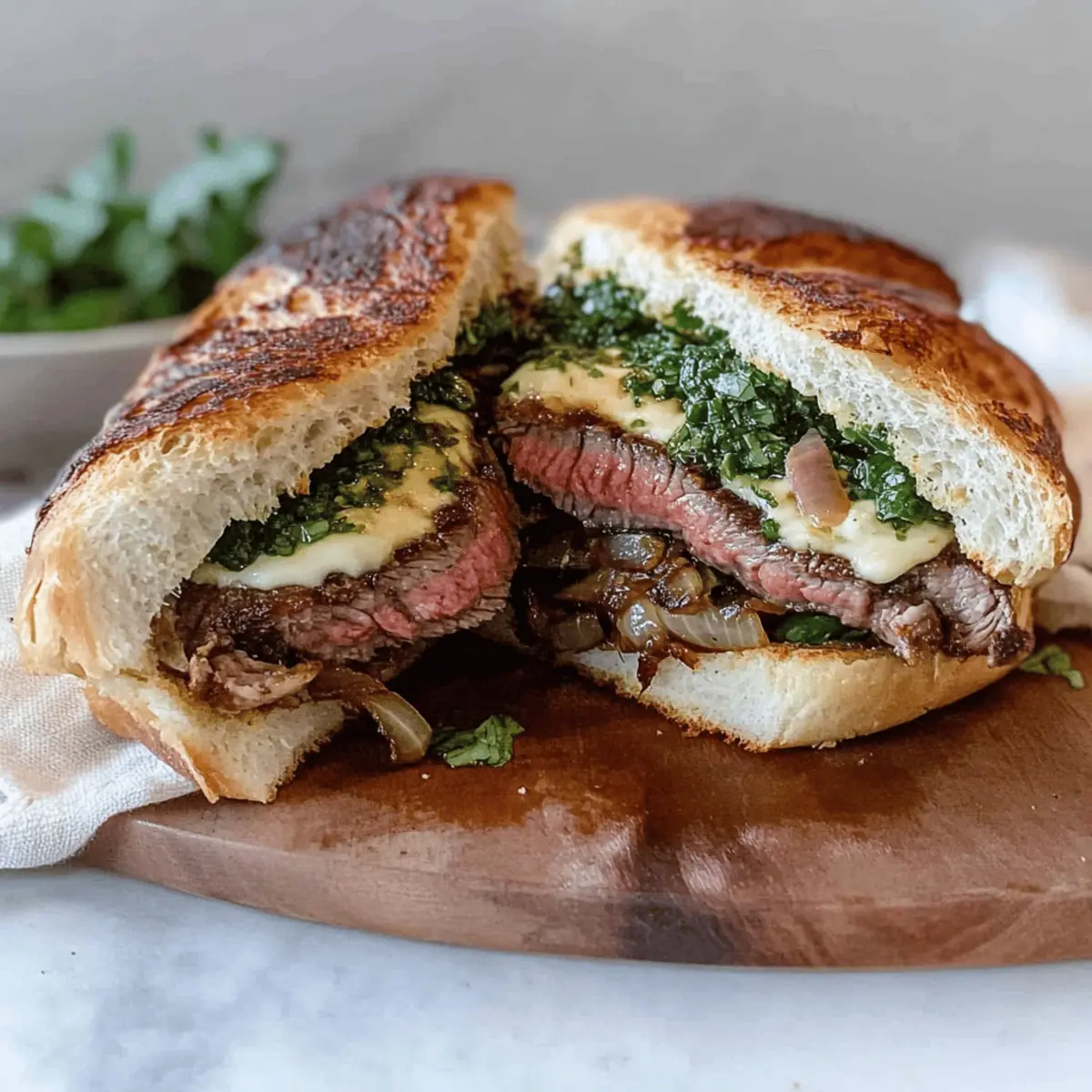Juicy Steak Sandwich with Chimichurri to Elevate Lunch